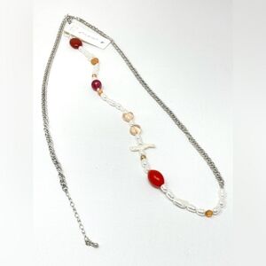 NWT FREE PEOPLE Pearl Oyster Marigold Belly Chain jewelry religious